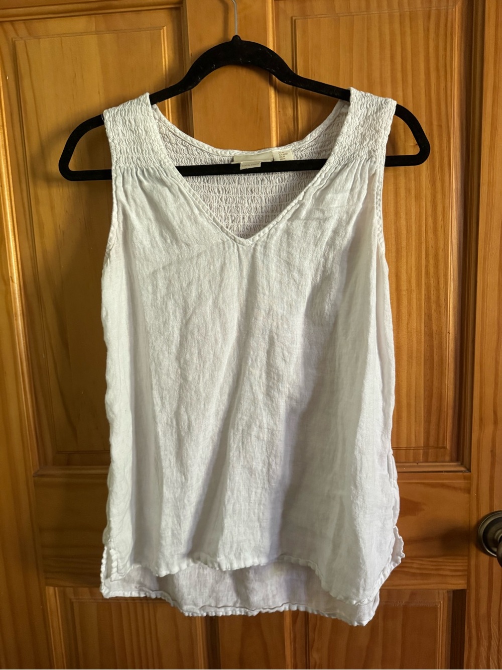 Cynthia Rowley 100% Linen Stretchy Tank White M